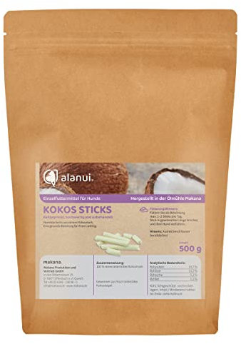 alanui Kokos Sticks für Hunde, 500 g Beutel