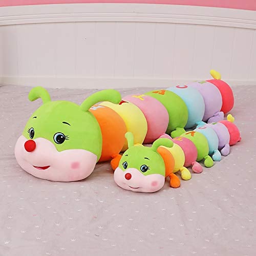GRIER 70-110 cm Bunte Raupe Plüschtier Cartoon Tausendfüßler Puppe Mädchen Schlafen Bein Kissen Kind Geschenk 90 cm Raupe
