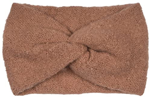 styleBREAKER Damen Feinstrick Stirnband mit weicher Oberfläche und Twist Knoten Detail, warmes Winter Haarband, Headband 04026043, Farbe:Hellbraun