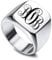 INBLUE Benutzerdefinierte gravierte Initiale Monogram Signet Ring für Männer Frauen Jungen Herren Ringe Edelstahl, Bündel mit Ringgrößeneinstellern (Silber, Größe 70)