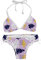 Buntes Monstera-Bikini-Set für Damen, Badeanzug, Bikini-Set, Schwimmen, Mehrfarbig, XL