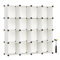 SONGMICS Schuhregal, Regalsystem, Steckregal, Set aus 16 Würfeln, DIY Regal, stapelbar, aus PP-Kunststoff, als Garderobe, für Schlafzimmer, Büro, 31 x 123 x 123 cm, cremeweiß LPC442M01