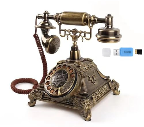 Audio Gästebuch Telefon mit klassischer Retro-Handwerkskunst für Beichtstuhl Hochzeit Geburtstag Party besondere Anlässe (Bronze)