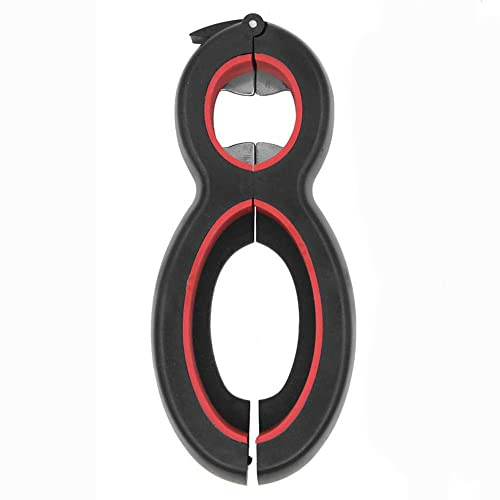 Apribarattoli, 6 in 1 multifunzione apribottiglie in acciaio inox, strumento di apertura manuale per borse, linguette e coperchi per barattoli