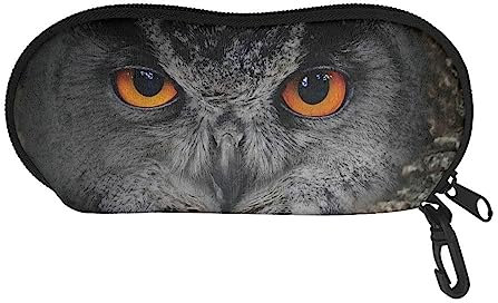 TOADDMOS Brillenetui mit modischem Druck, weiches Neopren, Reißverschluss, für Damen, Herren, Teenager, Kinder, Coole Eule, One size