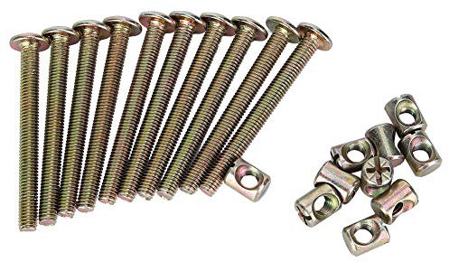 Sechskantschrauben Muttern Kit, Babybett Krippe Schrauben Hardware-Ersatz-Kit, flacher Kopfallen BolzenGelenk Verbindungsbolzen Socketcap Schrauben für Möbel (40mm)