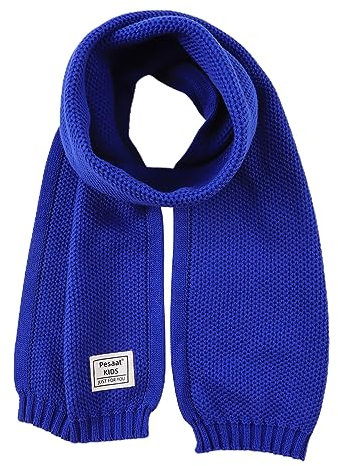Pesaat Winter Schal Baby Kinder Strickschal 100% Baumwolle Warmes Langer Halstuch Mädchen Jungen Weicher Schön Schals (Königsblau)