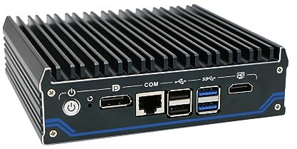 HUNSN Din Rail Micro Firewall Appliance, Mini PC, pFsense, Mikrotik, OPNsense, VPN, Router PC, Celeron J6412, RX15, AES-NI, SIM Slot, COM, 4 x Intel 2.5GbE LAN, HDMI, DP, TPM2.0, 16G RAM, 512G SSD