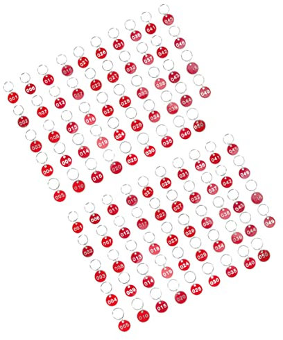 MAGICLULU 1 Set Metal Luggage Id Tags Key Ring Labels Keyring Storage Tags Number Discs 1-50