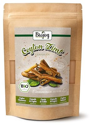 Biojoy Canela de Ceylan en Polvo Ecológica (250 g), Ceilán Canela molida (Cinnamomum verum L.)