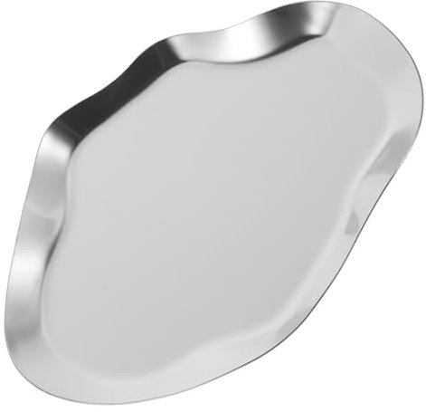 Cabilock Plateau À Bijoux En Acier Inoxydable Assiette À Bijoux Plats À Bibelots Plat Décoratif Plat À Boucles D'oreilles Pour À Coucher