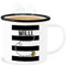 Emaille Becher Blechbecher - Karneval & Fasching - Tassen - Bienen Kostüm Willi I Hummel - 300 ml - Weiß Schwarz - fasching- bee tasse carnevale biene kaffeebecher karnevals willie faschings