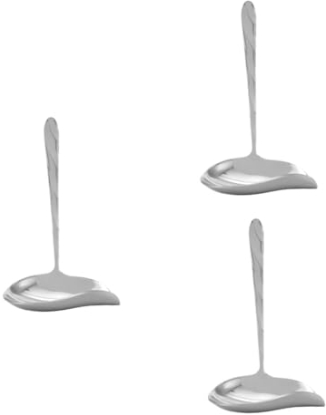 Zerodeko 3pcs Stainless Steel Sauce Spoon Creative Tableware for Home Kitchen for Saucing and Decorating Dishes Smooth Surface Easy to Clean for Western Cuisine