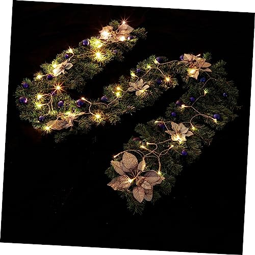 Ciieeo Weihnachten 1Stk Weihnachtsstock Weihnachtsdekoration Feiertagsgirlande für Mantel leuchtendes Hängedekor klassische weihnachtslampe aus rattan Tür Rattan-Lampe Geschenk PVC