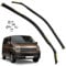 QWORK® 1 Paar Windabweiser für Auto Frontfenster Kompatibel mit VW Transporter T5/T6, Schwarz Acryl in Technischer Qualität, Einfache Installation mit Premium-Rückseitenkleber
