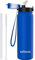 GOPPUS 1L/32oz Stainless Water Bottle with Straw Double Wall Insulated Bottles with Strap Reusable Vacuum Thermal Flask Leakproof Keep Cold Drinks Bottles with Flip Top Lid for Gym Men Women BPA Free