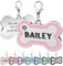 Hundemarke mit Gravur Personalisiert Dog Tag Hundeknochen Namensschild Hundehalsband Tiermarke auf der Rückseite eingravierter Nummer & Text