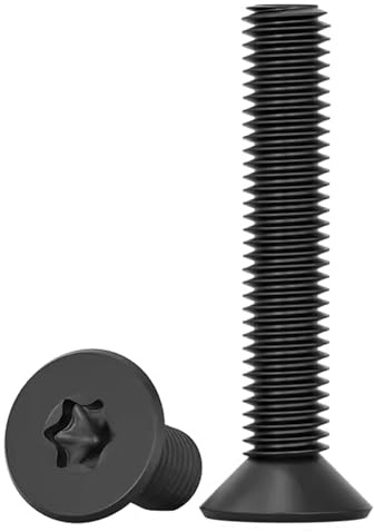 Drenky Vite Torx M8 X 35 mm Vite Testa Svasata M8 Acciaio Inossidabile A2 V2A Antiruggine Filettatura Completa Bullone Meccanico Per Macchine Utensili E Mobili Per La Casa, Nero, 10 Pezzi