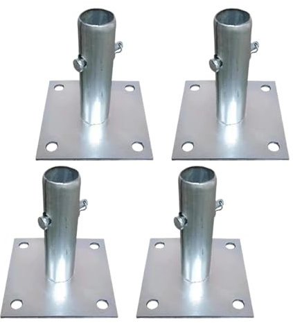 Folpus 4Pcs Gerüst Basis Platten 12x12cm Ersatzteile für Gerüste Verzinkt