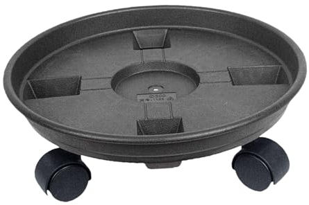 Folpus Plant Saucer, Rolling Plant Stand with Wheels, Round Pot Mover Rollers for Balcony, Indoor, Outdoor, 40cm