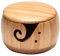Wanjorlay Wooden Yarn Bowl,Yarn Bowls with Lid for Knitting Crochet Yarn Ball Holder Handmade Yarn Storage Bowl,Light Wood