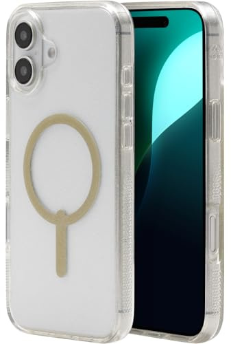ZAGG Milan Snap Graphene-Reinforced Case for iPhone 16 Plus [6.7-Inch], MagSafe Compatible, Anti-Yellowing, Slim Design, Secure Grip, Fashion-Forward, Shockproof Phone Back Cover (Gold Glitter)