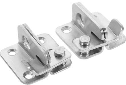 Hoement 2pcs Sliding Door Hasp Simple Door Buckle Door Latch Home Door Locks Dog Cage Anti-Pick Door Lock Household Safety Cabinet Safety Locks Anti- Safety Latch Cat Gate Stainless Steel