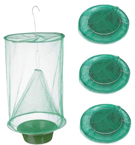 XJKLBYQ Piège à Mouche Suspendu, 4pcs Net de piège à Mouche réutilisable Pliable, capteur de Mouches visuel Portable 16x9x9in pour la Ferme Stable à Cheval
