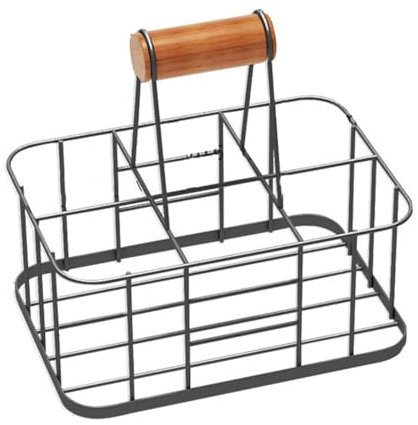 WJUHYGTF Metall Flaschenkorb, Flaschen Tragekorb Flaschenhalter Metallkorb Allzweckkorb Oktoberfest Deko Milchflaschenhalter Weinflaschenträger,Schwarz