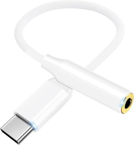 Adapter USB C auf Klinke, USB C Aux Adapter zu 3,5 mm Kopfhörer Adapter, Type C auf AUX-Audiokabel mit DAC Chip kompatibel mit iphone15/16/16pro/16pro max/Samsung Galaxy S24/S23 /23+/S22/S21+ Ultra