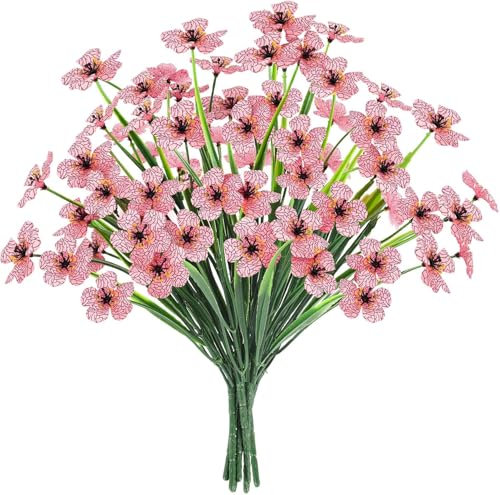 N&T NIETING Fiori artificiali, balcone, fiori artificiali, come veri, 6 mazzi di piante da balcone, resistente ai raggi UV, resistente alle intemperie, decorazione per la casa, il giardino, il balcone