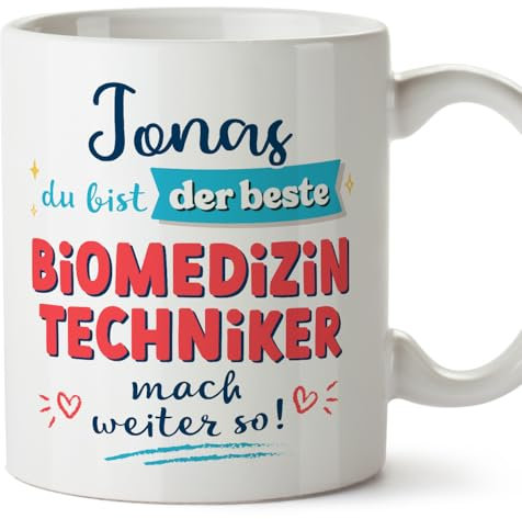 MUGFFINS Tazas Personalizadas para INGENIERO BIOMÉDICO hombre - En Alemán - Mach weiter so! - 11 oz / 330 ml - Regalo Personalizable original y divertido