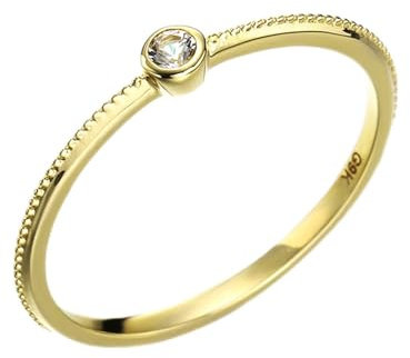 Bishilin Verlobungsring Damen, Gold Ringe Frauen 750 Solitär mit Weiß Topas Eheringe Hochzeit Ringe Nickelfrei Gr.52