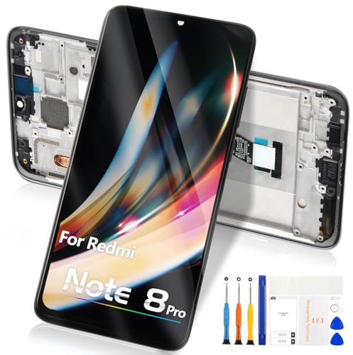Atwist Para Xiaomi Redmi Note 8 PRO LCD Pantalla - para Redmi Note 8 PRO LCD Digitalizador para Redmi Note8 PRO Pantalla LCD Display M1906G7I M1906G7G Pantalla táctil Asamblea con Marco