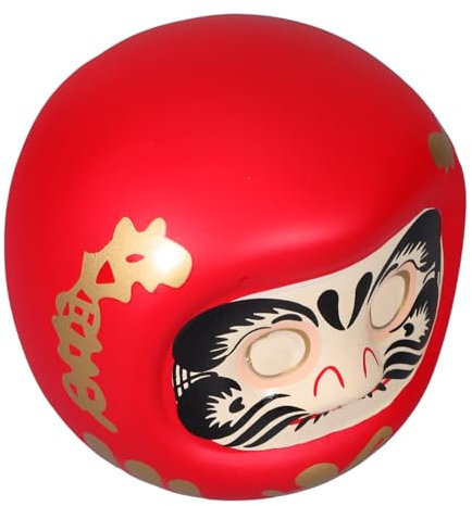Japanese Ceramic Doll Coin Bank Miniature White Porcelain Red