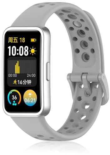 DHWGang Correa de Silicona Compatible con Huawei Band 10 9 8, Deportivo, Suave, Diseño de Orificio de Ventilación, Smartwatch Correas de Repuesto