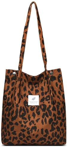 Makukke Tote Bag Aesthetic - Umhängetasche Damen, Cord Tasche Damen Schultertasche stofftaschen Shopper Damen Henkeltasche für Alltag, Büro, Schulausflug und Einkauf