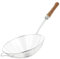 ULTECHNOVO 1Pieza Colador de Inoxidable con Mango de Madera Ergonómico Espumadera Práctica para Cocina Utensilio para Escurrir y Servir Alimentos