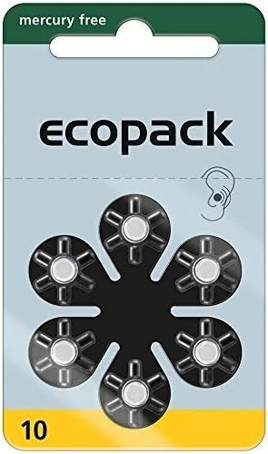 Varta Ecopack Lot de 30 piles zinc-air pour appareils auditifs type 10 (PR70, jaune) – Lot de 30 (5 x 6) – Piles zinc-air 1,4 V – Durables, fiables et puissantes – Qualité d'origine