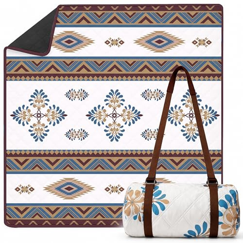 Twinzee Picknickdecke 200x200 cm Wasserdicht Stranddecke Boho | Waschbare Outdoor-Decke · Gepolstert und weich · Kompakt faltbar · Leicht zu transportieren · Ideal für Strand & Camping