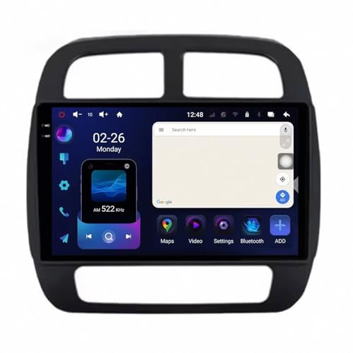 Navigatore Satellitare per Auto per Renault KWID K-ZE Dacia Spring 2015-2018 con Carplay Android Auto, Touchscreen Gps Navi Bluetooth Mirror Link Wifi Radio Fm, Guida, 8 Nucleo 6G＋128G