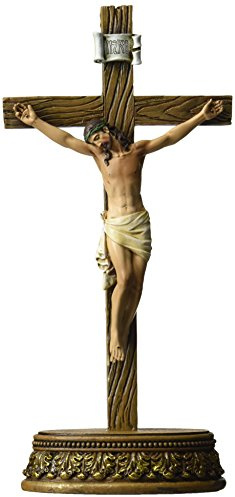 Roman Renaissance Collection 6 x 8.5 Inch Resin Stone Tabletop Corpus Crucifix Cross