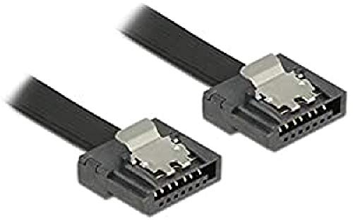 DeLock Kabel SATA Flexi 6 Gb/s 50cm schwarz Metall