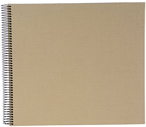 goldbuch 25 506 Spiralalbum Bella Vista, Foto Album 35 x 30 x 1,5 cm - Spirale ⌀ 2,8 cm, Fotoalbum, 40 schwarze Seiten, Erinnerungsalbum Leinen, Fotobuch für Bilder und Fotos zum Einkleben, Beige