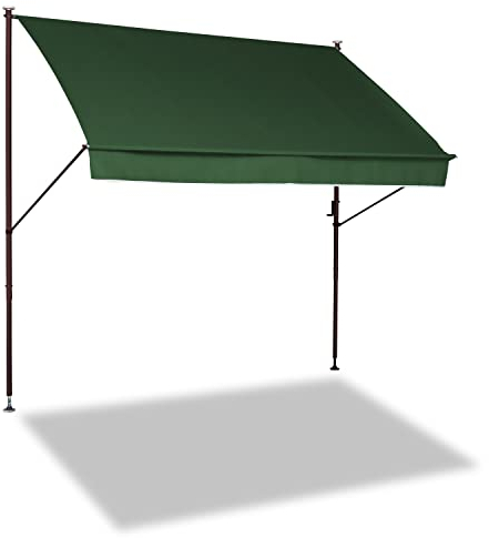 Angerer Freizeitmöbel GmbH Klemmmarkise Style - Markise für Sonnenschutz - Montage ohne Bohren und Dübeln - ideale Balkonmarkise für Mietwohnungen (Grün, 150 cm)