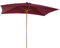 Outsunny Parasol Droit parasol de jardin rectangulaire double toit Bois Polyester Haute densité 3 x 2 m Rouge Bordeaux