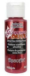 DecoArt - Glamour Dust - All Purpose Glitter Paint 59ml 2oz - Sizzling Red