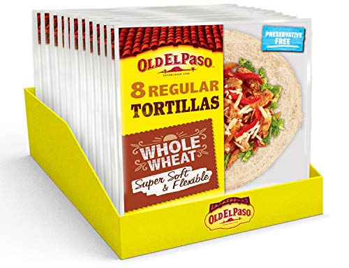 Old El Paso Regular Super Soft Whole Wheat Tortillas 326 g (Pack of 12)