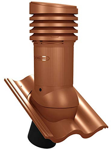 Entlüfterkamin EVO DN150 für Braas - Harzer, Nelskamp - Sigma Dachziegel Dachlüfter Lüfter (RAL 8004 - Ziegelrot)