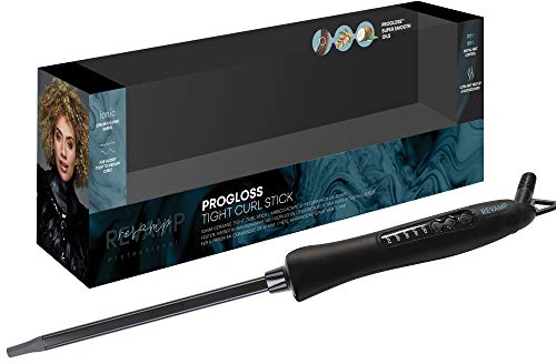 REVAMP Tight Curl Stick – Lockenstab für kleine Locken, Keramik-Lockenstab mit Chopstick-Design, angereichert mit Progloss-Ölen, Temperaturregelung, dünner für kurzes und langes Haar